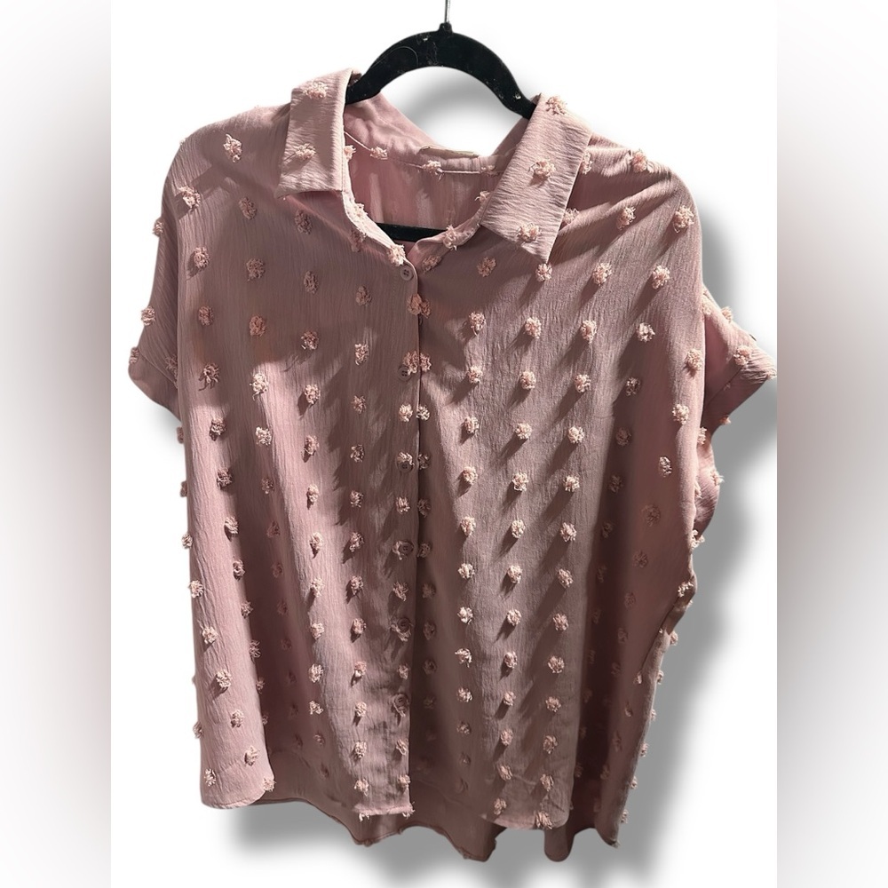 Elegant Pink Textured Blouse